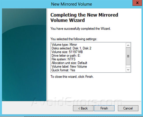 How to set up a Mirrored Array in Windows 2012 10