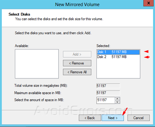 How to set up a Mirrored Array in Windows 2012 7
