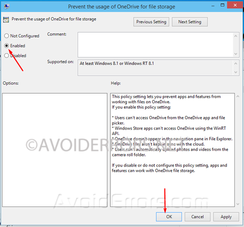 disable onedrive integration in windows 2