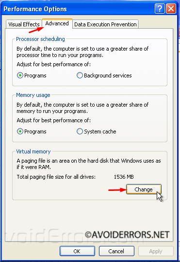Windows XP-Erhöhung des zugesicherten Speichers