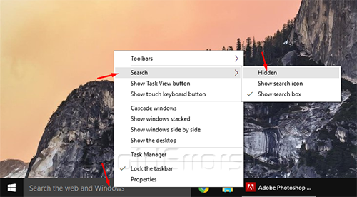 Remove windows 10 search bar 2