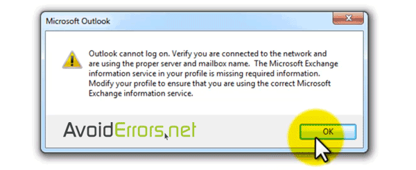 Outlook-cannot-logon-verify-you-are-connected-to-the-network-error-