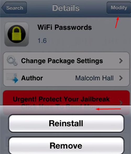 Wi-fi passwords on iPhone 3