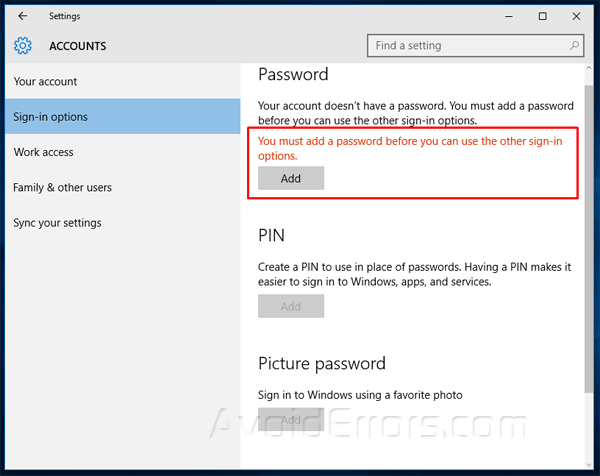 How to Setup a Pin Code - Windows 10 - AvoidErrors