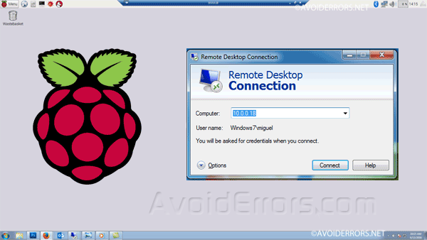 Remote Desktop Raspberry PI NOOBS from Windows - AvoidErrors