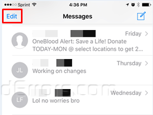 Delete Text Messages and iMessages in iOS 7