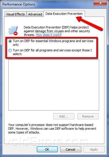 Enable or Disable Data Execution Prevention (DEP) Windows - AvoidErrors