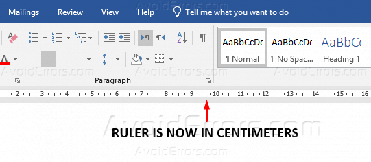 Word Ruler 0 Cm How to Change Ruler Measurement in MS Word 2016 - AvoidErrors