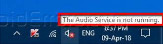 The Audio Service is not running