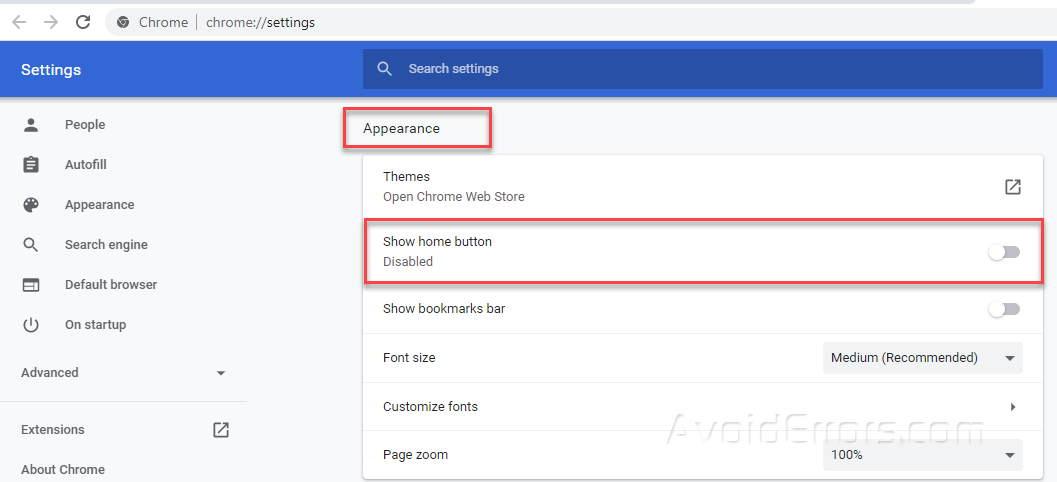 Numeric Separate The room How to Show or Hide Home button in Google Chrome - AvoidErrors